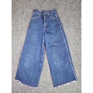Vintage James Jean Wide Leg Carpenter Jeans Womens 25 Blue High Rise Raw Hem